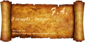 Faragó Antos névjegykártya