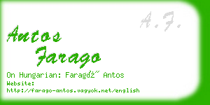 antos farago business card